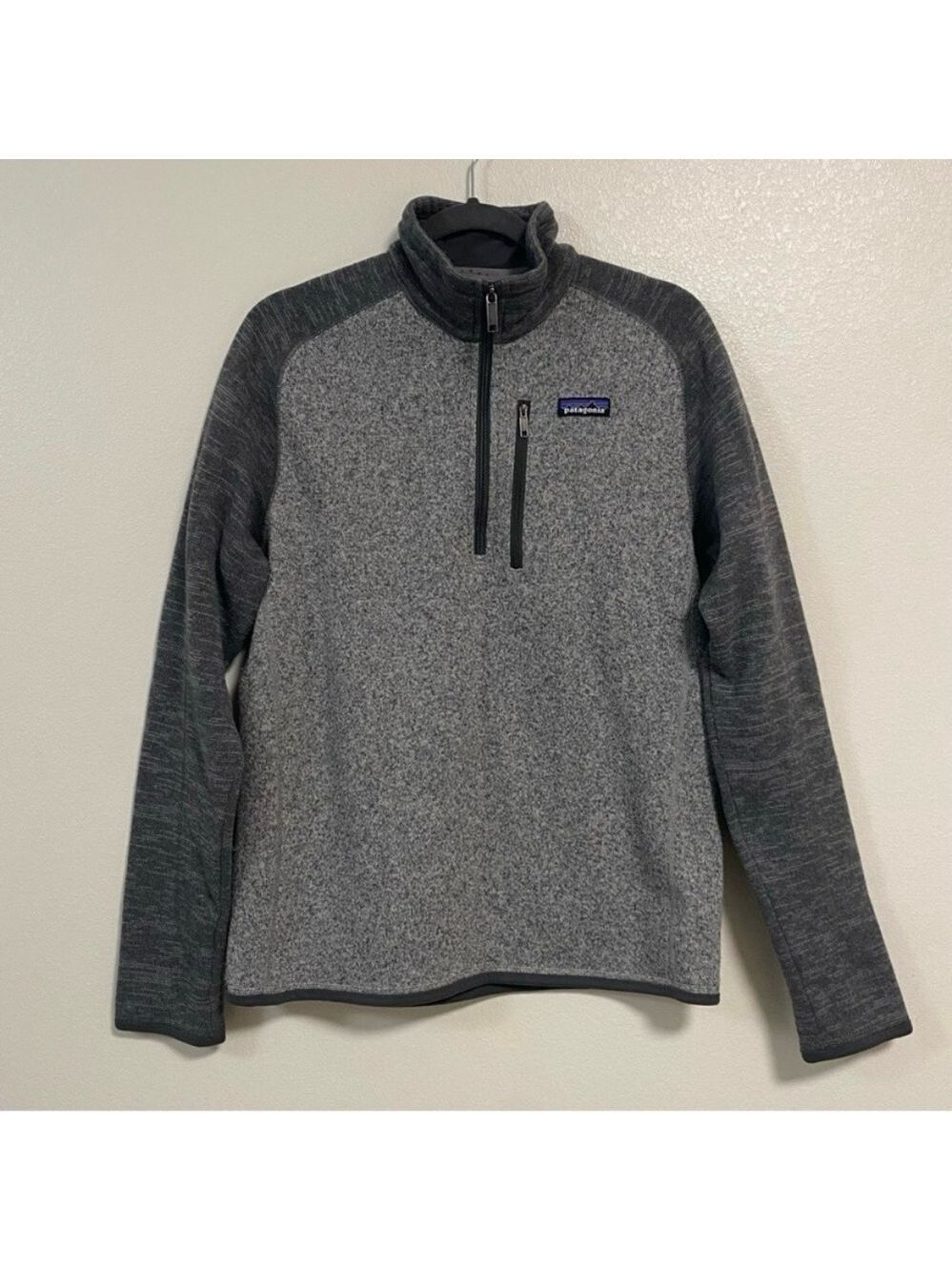Patagonia Sweater Mens Size Medium Gray Better Sweater 1/4 Zip Fleece Sweater